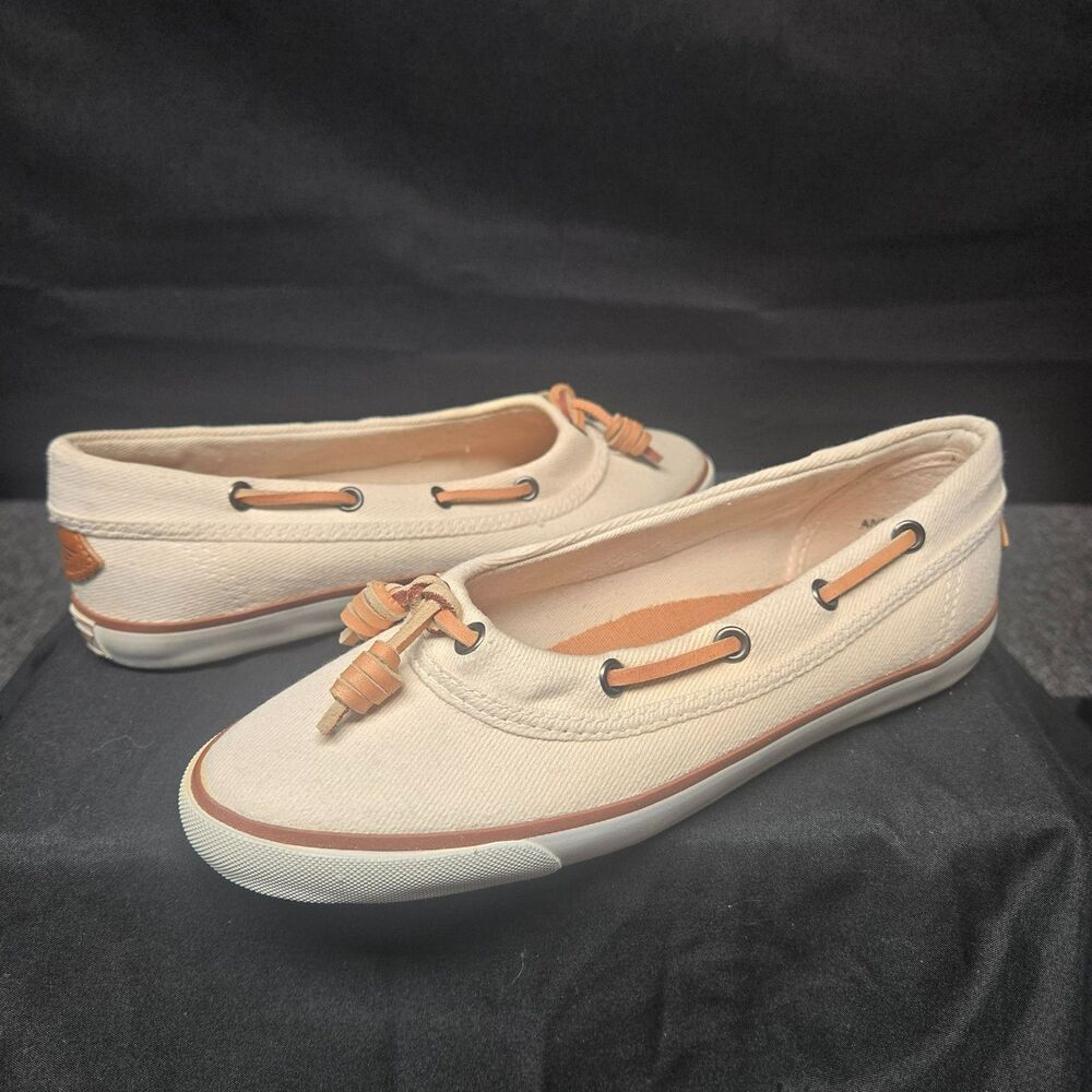 American Eagle Annie Canvas Slip On Shoes Womens 5.5 Beige Casual Loafers Flat